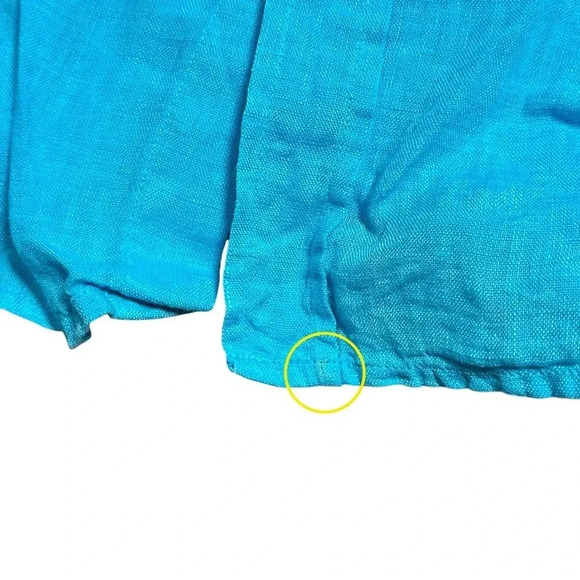 Vilebrequin  Linen Baby Blue Short Sleeve Button Up Shirt Mens 2XL - Picture 5 of 9